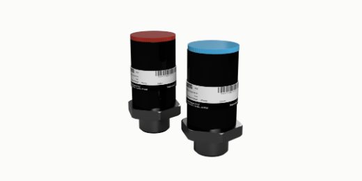 WEPS77 dual-measurement wireless transducer with red and blue caps
